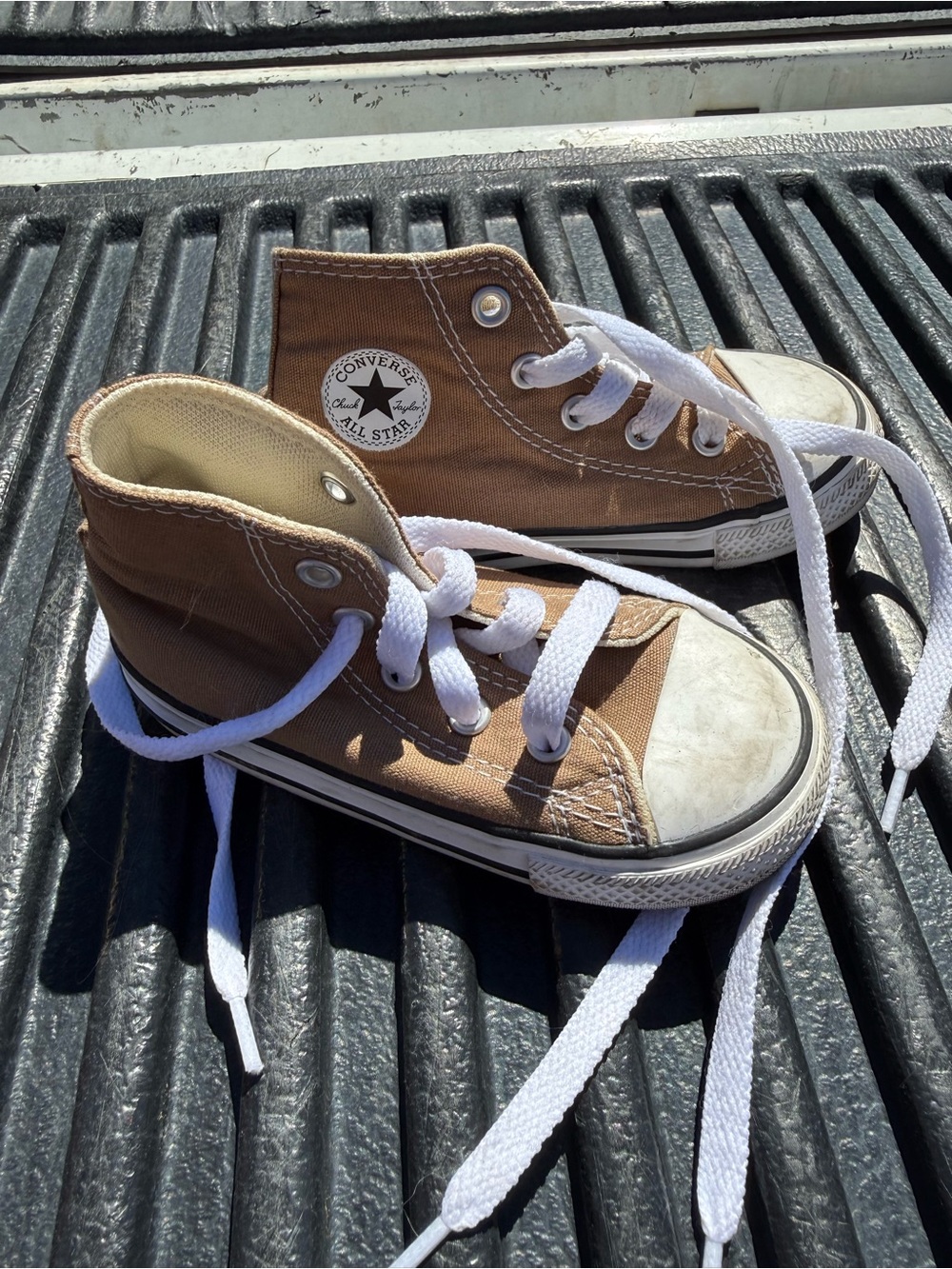 Converse Kids Brown Canvas High-Top Sneakers with White Laces